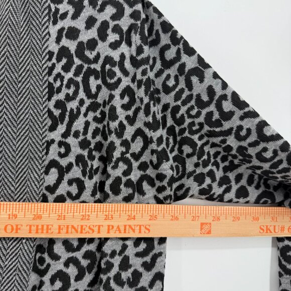DOMANI Long Open Front Cardigan SZ 3X Animal Print Cozy Long Lounge Layer Office - Picture 11 of 11
